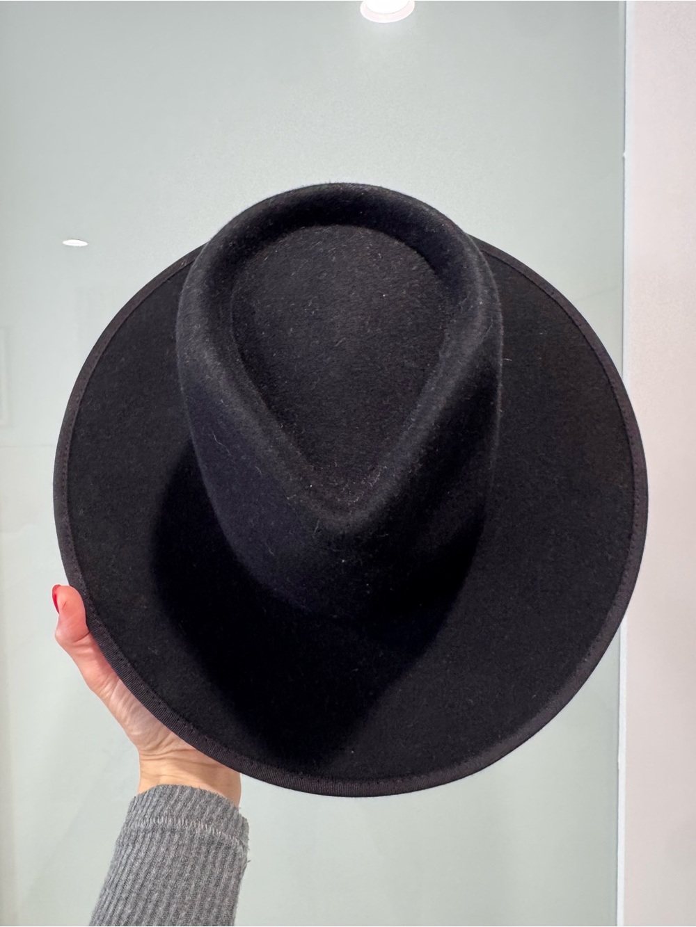 GIGI PIP Black Felt Fedora (June Teardrop Rancher)